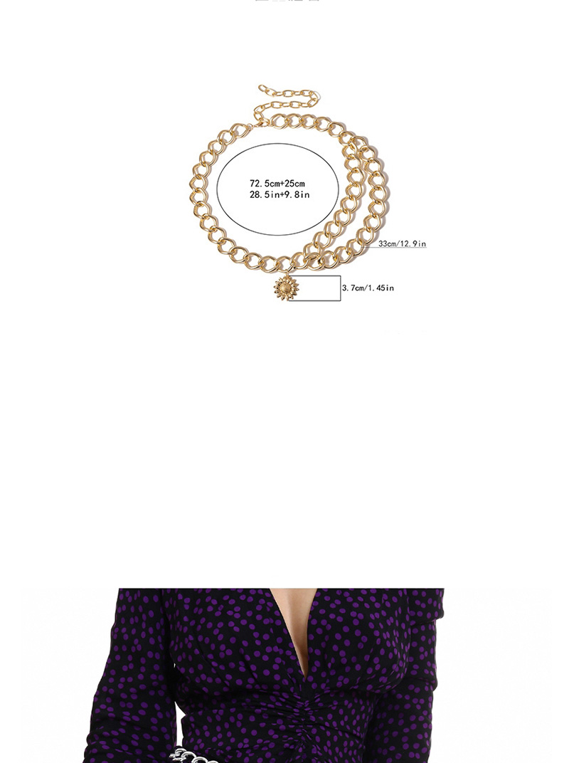 Fashion Gold Fringed Chain Geometric Sun Flower Waist Chain,Body Piercing Jewelry