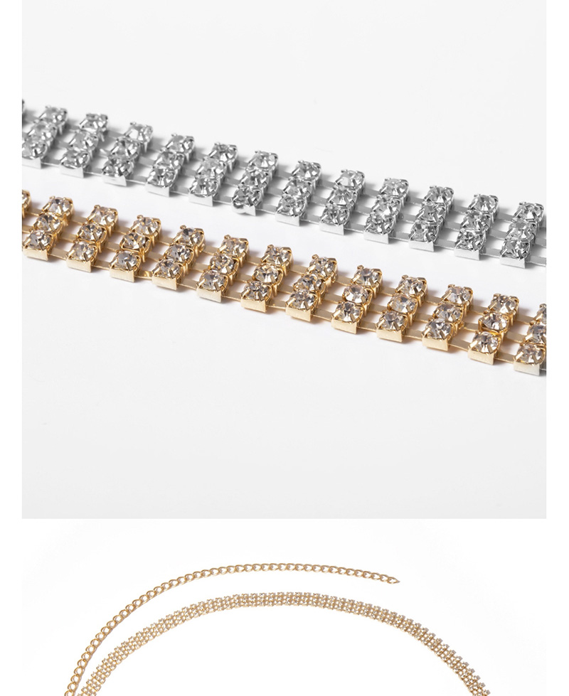 Fashion Gold Geometric Heart-shaped Diamond Waist Chain,Waist Chain