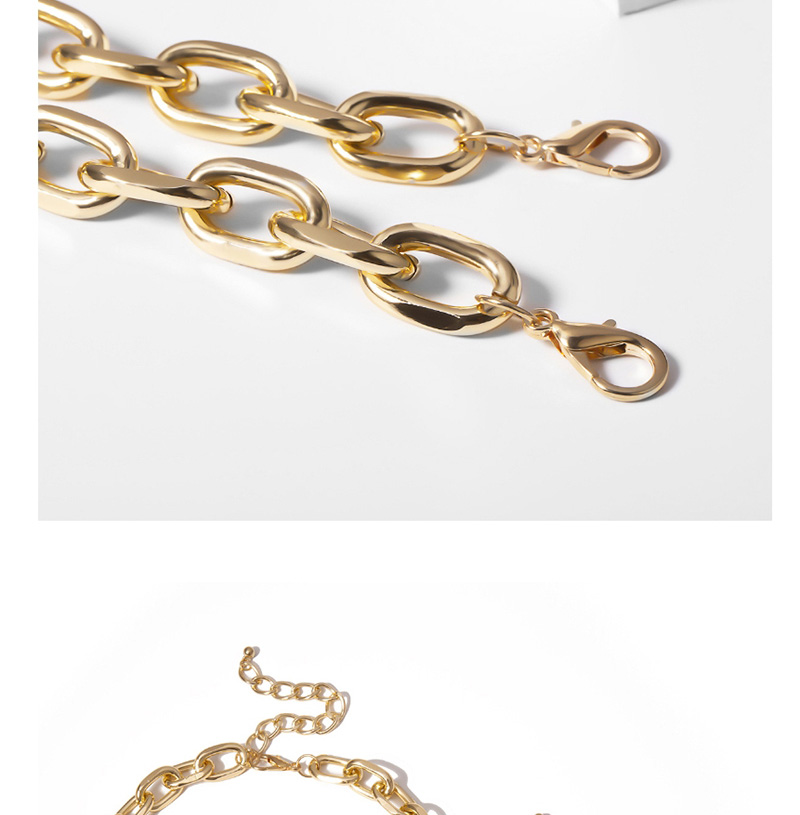 Fashion Gold Geometric Cross Chain Single Layer Necklace Set,Jewelry Sets