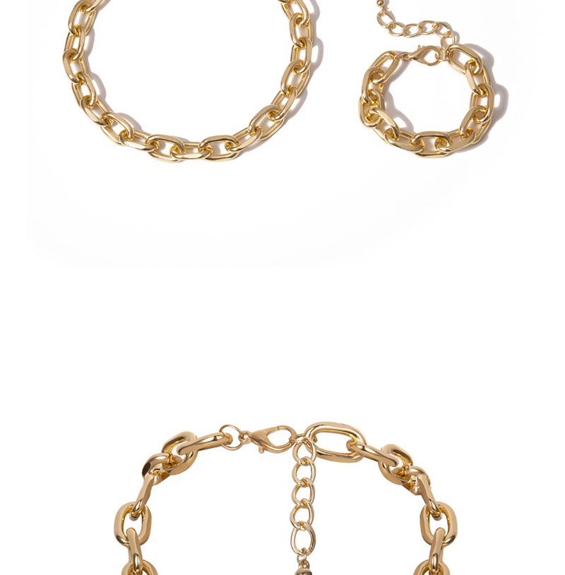 Fashion Gold Geometric Cross Chain Single Layer Necklace Set,Jewelry Sets