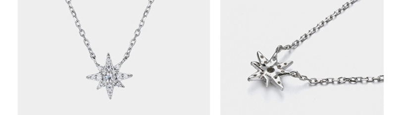 Fashion Silver  Silver Snowflake Zircon Necklace,Pendants