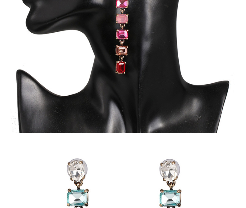 Fashion Color Gradient Colored Crystal Earrings,Drop Earrings