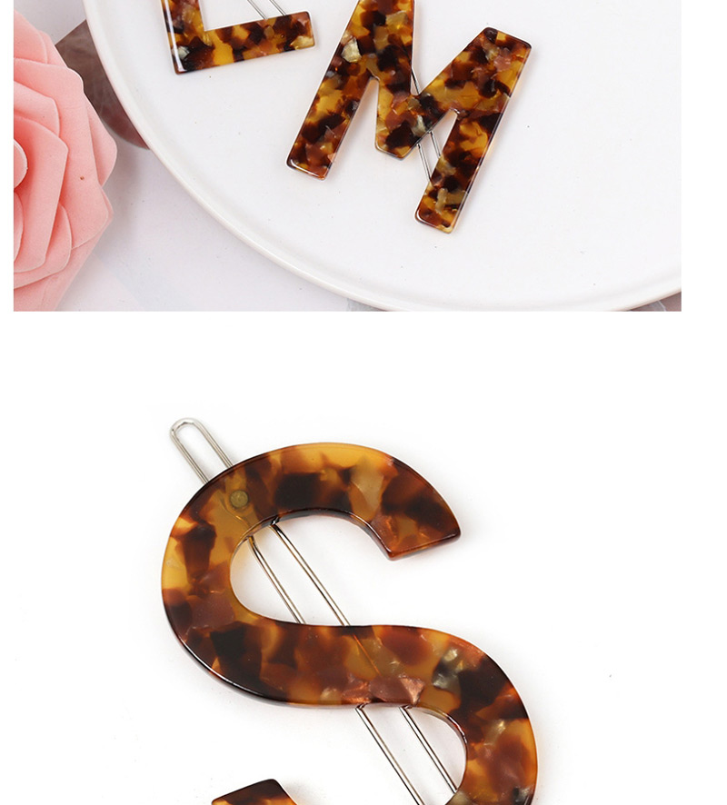 Fashion A Coffee Color Leopard Letter Hairpin,Hairpins