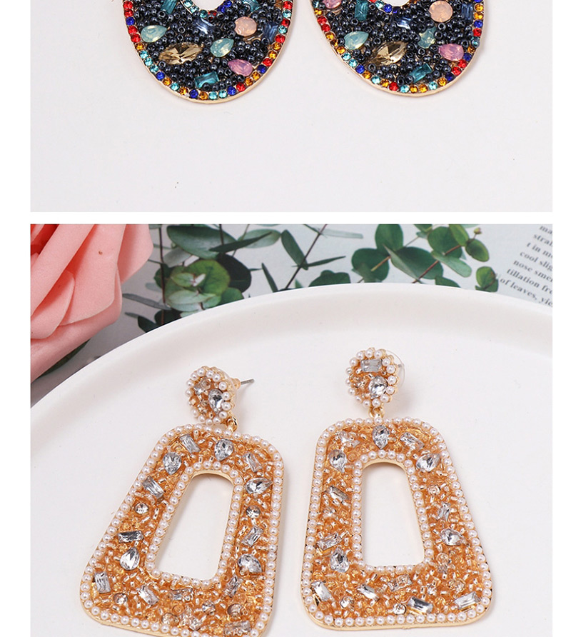Fashion Four-corner Champagne Geometric Diamond Stud Earrings,Drop Earrings