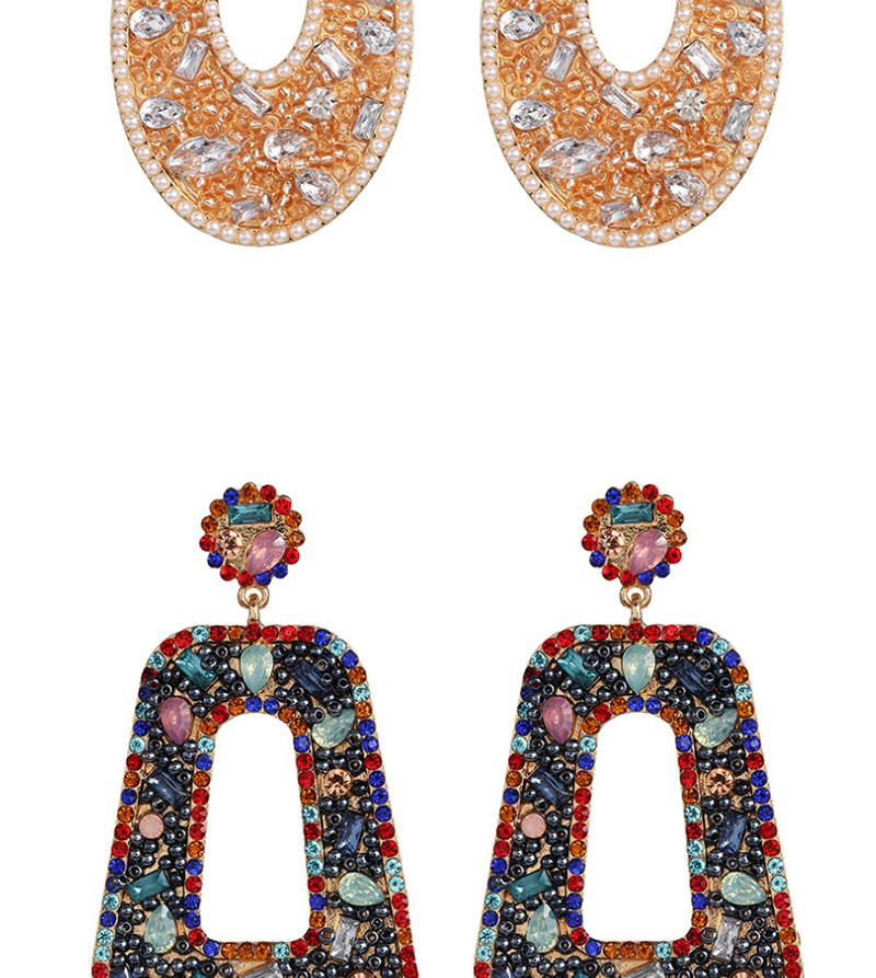 Fashion Four-corner Champagne Geometric Diamond Stud Earrings,Drop Earrings