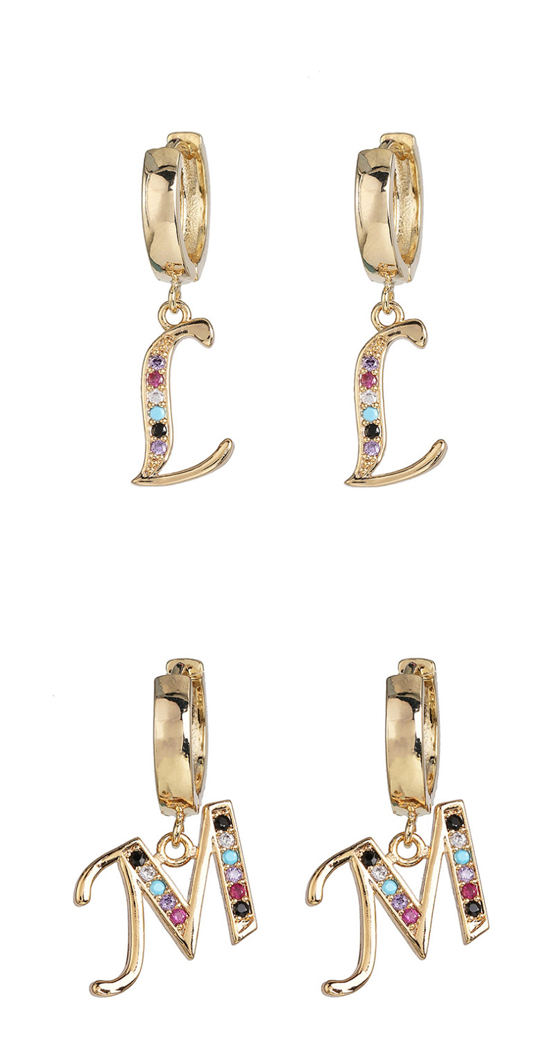 Fashion V Gold English Alphabet Alloy Stud Earrings,Drop Earrings