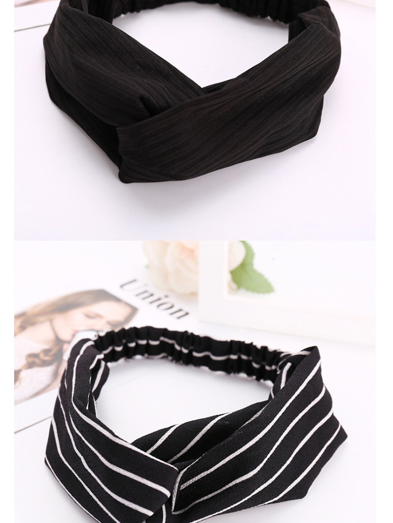 Fashion Striped Black Cross Hair Band,Hair Ribbons