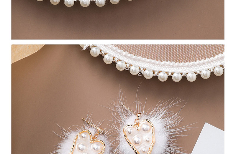 Fashion Gold  Silver Needle Love Hair Ball Transparent Irregular Earrings,Drop Earrings