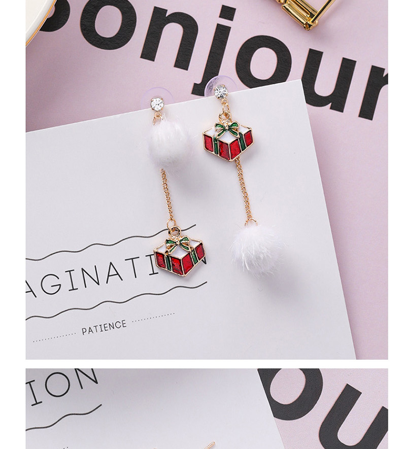 Fashion Z6306 Snowman Hair Ball Christmas Earrings,Drop Earrings