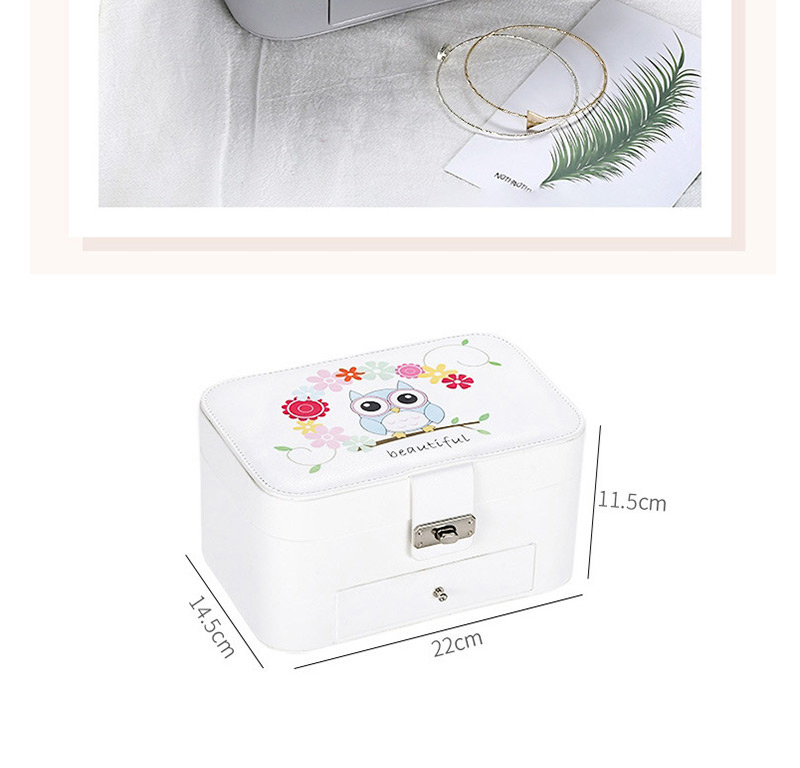Fashion White Cartoon Double Jewellery Box,Jewelry Packaging & Displays