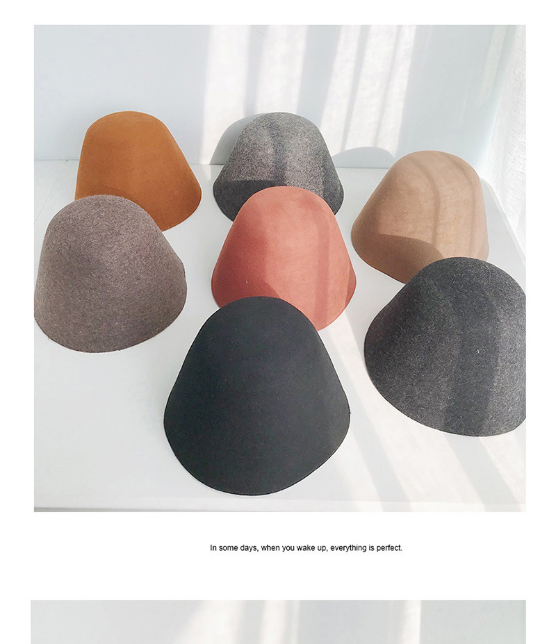 Fashion A Piece Of Colored Woolen Hat Cap Rust Red Wool Shade Lamp Bell Cap,Beanies&Others