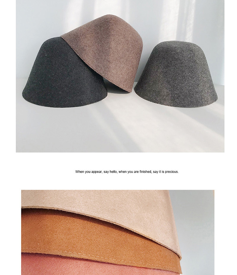 Fashion A Piece Of Colored Woolen Bucket Cap Khaki Wool Shade Lamp Bell Cap,Beanies&Others