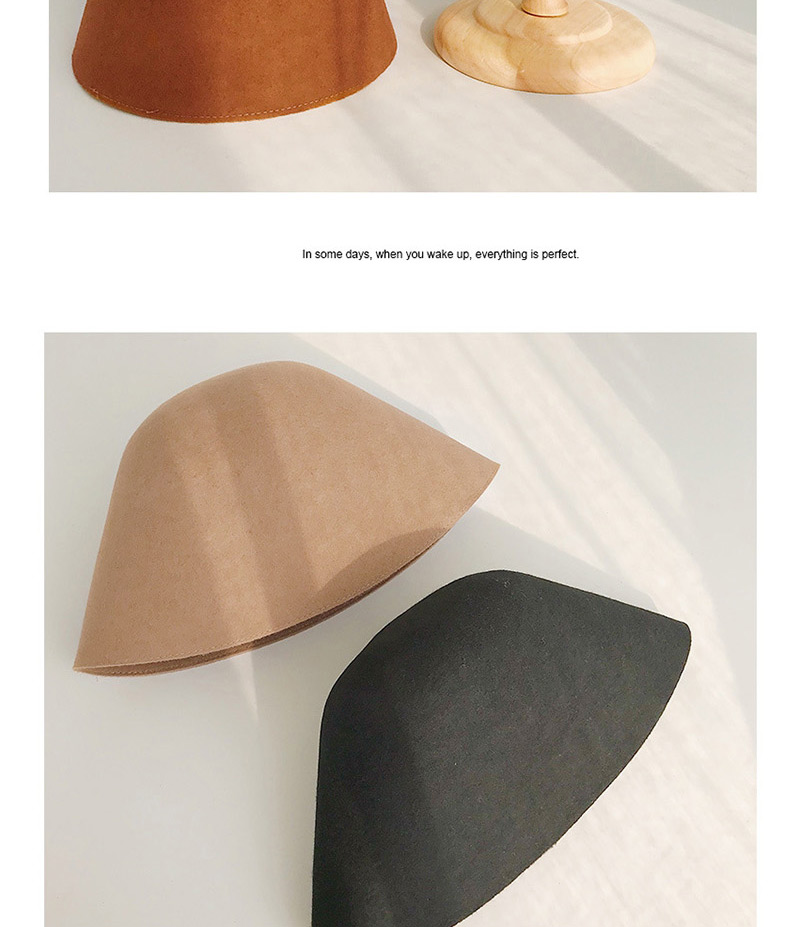 Fashion A Piece Of Colored Woolen Bucket Cap Dark Gray Wool Shade Lamp Bell Cap,Beanies&Others