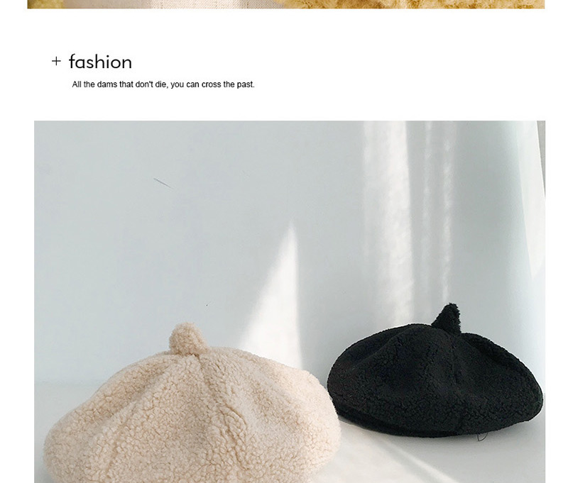 Fashion Lamb Hairy Bere Beige Cashmere Beret,Beanies&Others