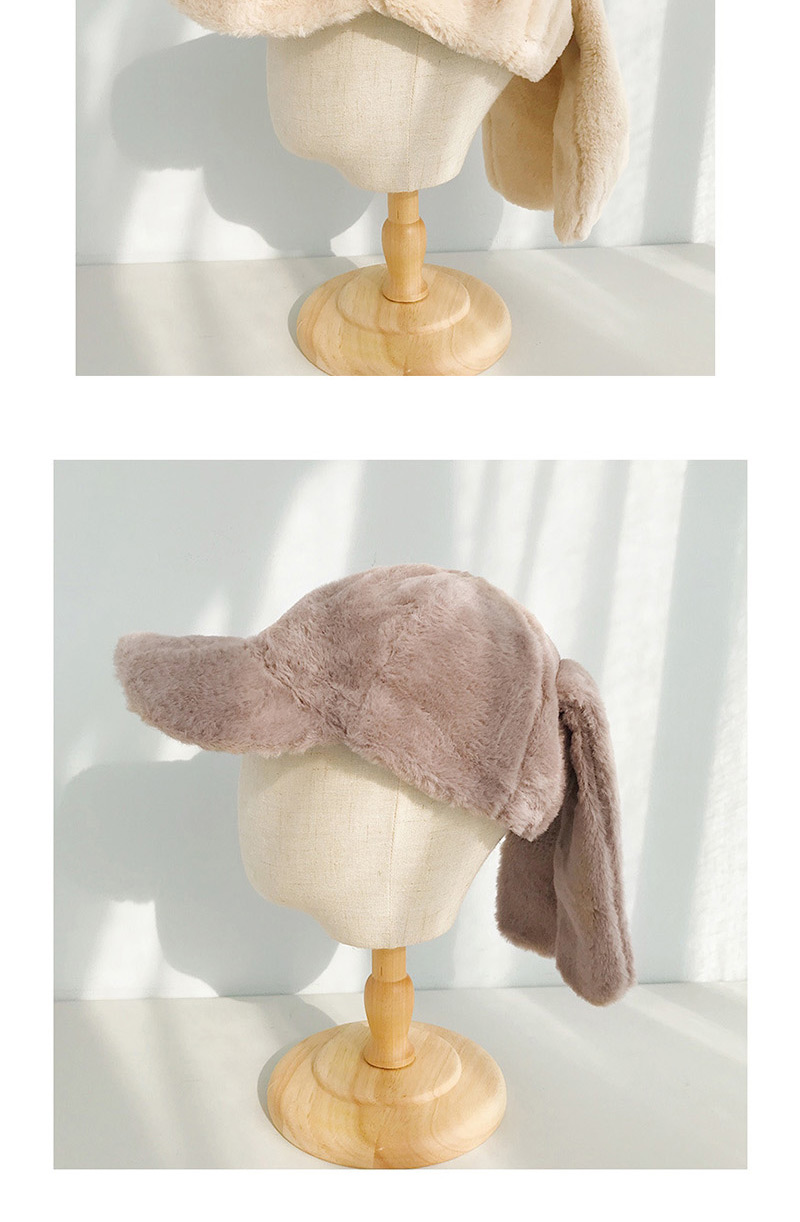 Fashion Rabbit Ear Bean Yarn Plush Baseball Cap,Beanies&Others