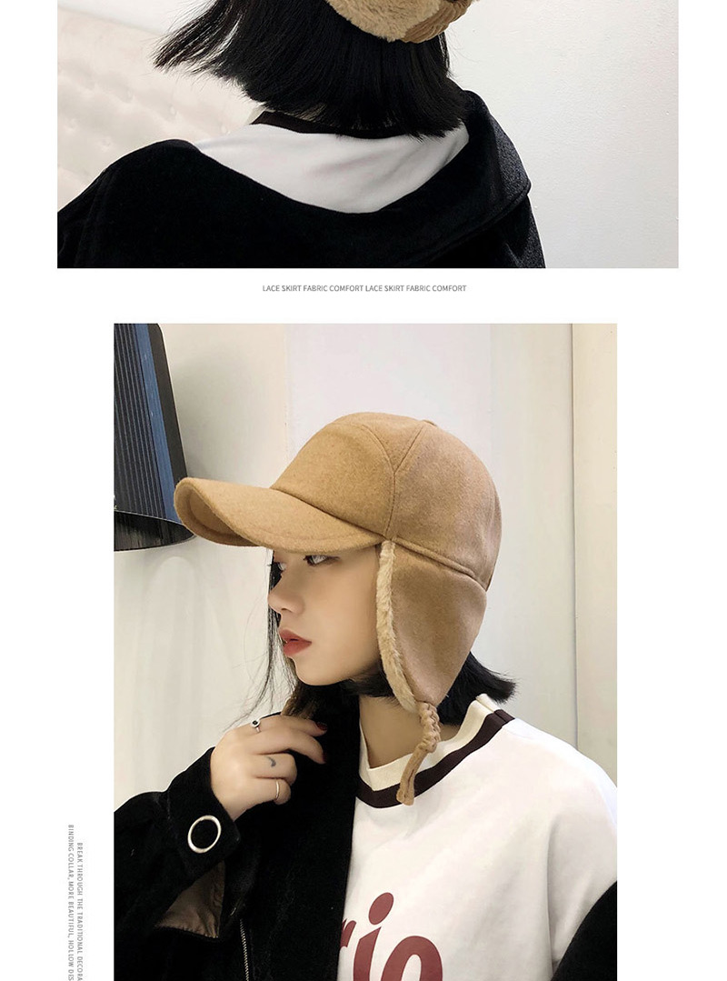 Fashion Wool Lei Feng Cap Black Wool Ear Protection Baseball Cap,Beanies&Others