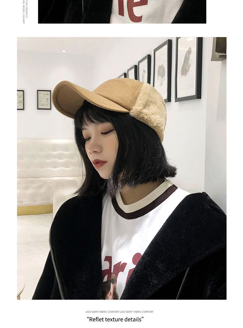 Fashion Wool Lei Feng Cap Black Wool Ear Protection Baseball Cap,Beanies&Others