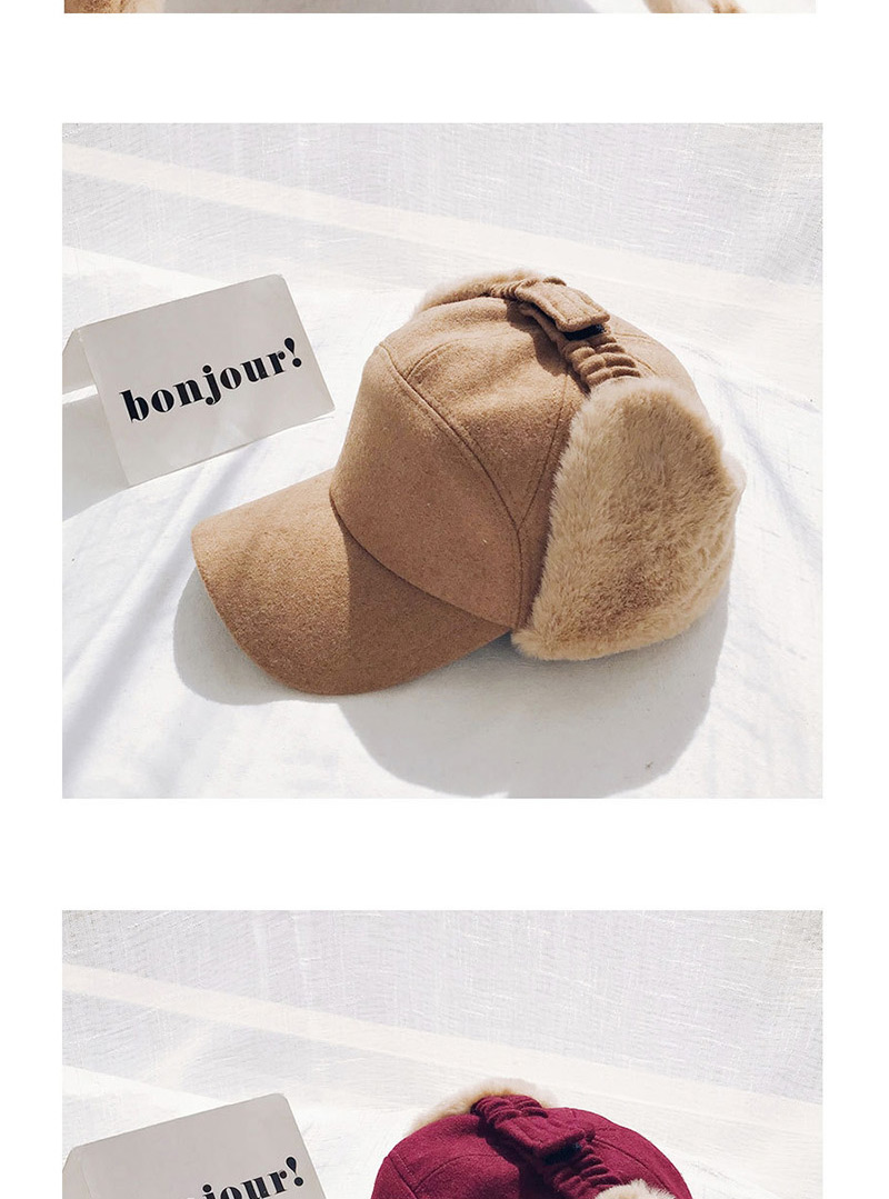 Fashion Wool Lei Feng Cap Camel Wool Ear Protection Baseball Cap,Beanies&Others