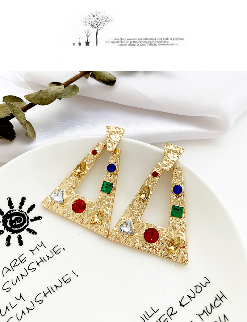 Fashion Silver Alloy Diamond-studded Earrings,Drop Earrings