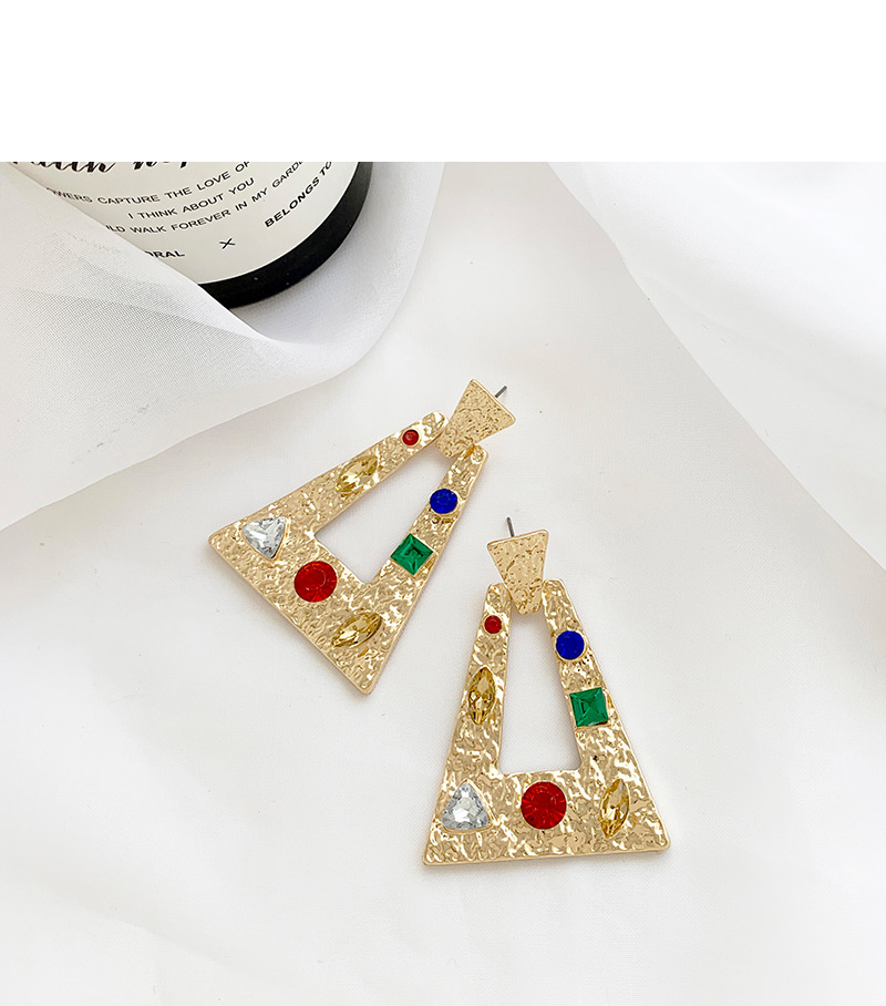 Fashion Gold Alloy Diamond-studded Earrings,Drop Earrings