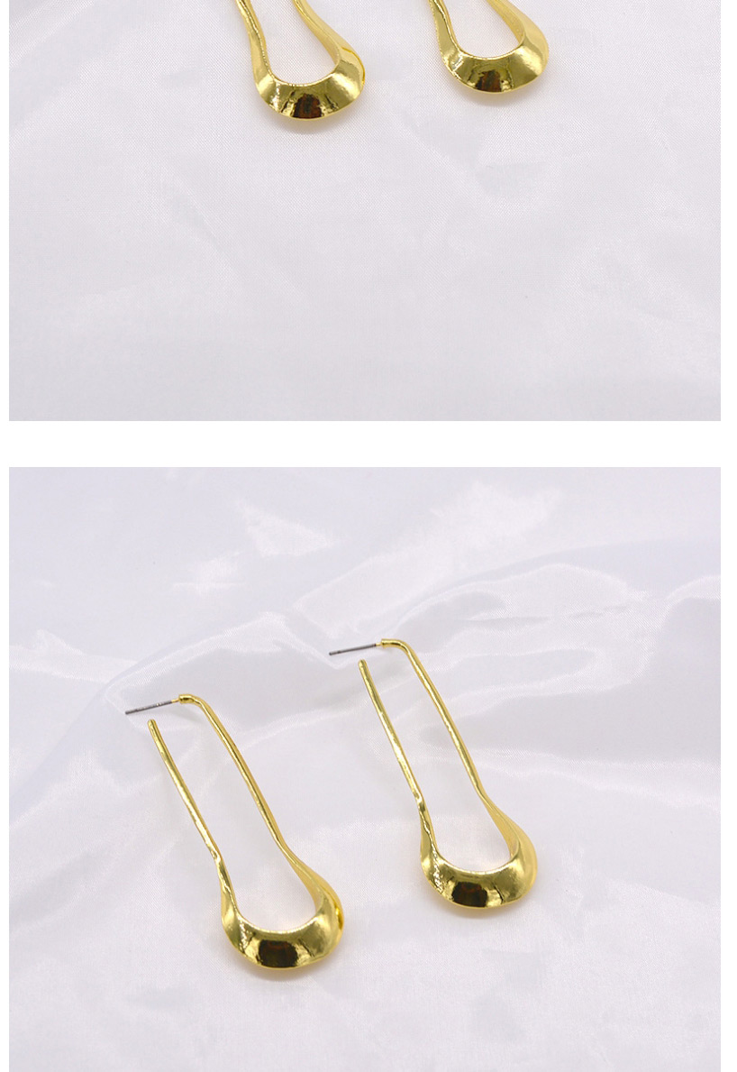 Fashion Silver Trumpet Distressed U-shaped Shaped Earrings,Hoop Earrings