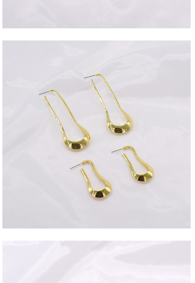 Fashion Golden Trumpet Distressed U-shaped Shaped Earrings,Hoop Earrings