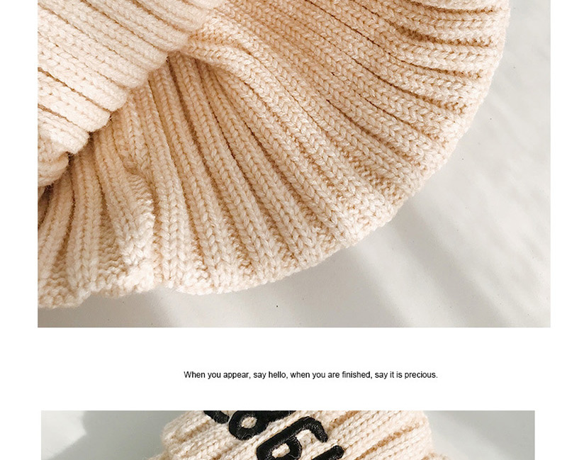 Fashion 1987 Beige Knitted Wool Cap,Knitting Wool Hats