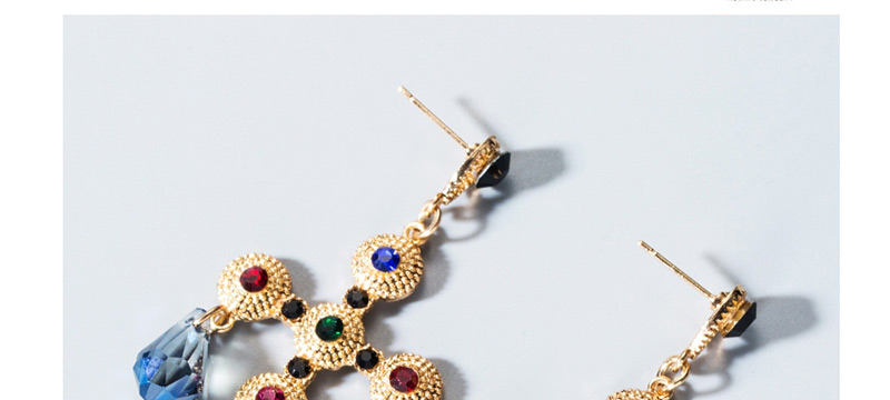 Fashion Gold Alloy Diamond Cross Earrings,Drop Earrings