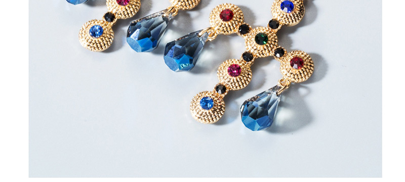 Fashion Gold Alloy Diamond Cross Earrings,Drop Earrings