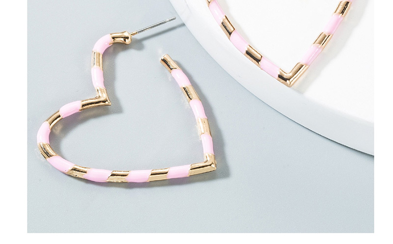 Fashion Pink Drip Heart-shaped Alloy Earrings,Hoop Earrings