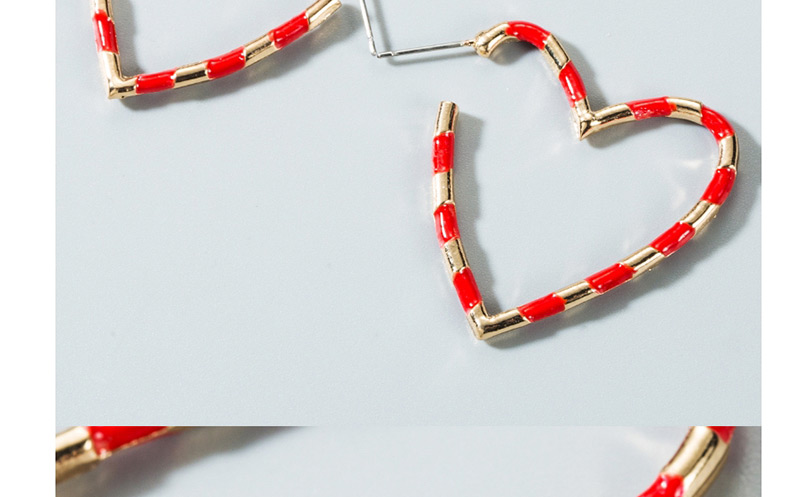 Fashion Red Drip Heart-shaped Alloy Earrings,Hoop Earrings