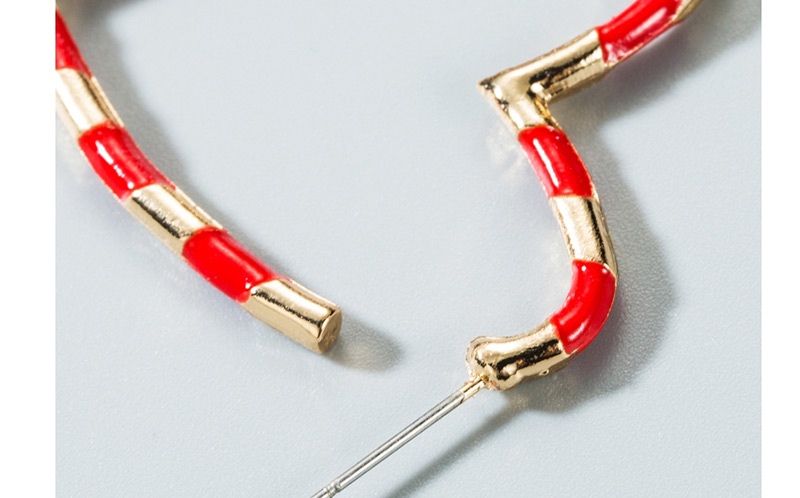 Fashion Red Drip Heart-shaped Alloy Earrings,Hoop Earrings