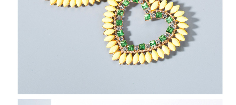 Fashion Yellow Acrylic Love Diamond Earrings,Drop Earrings