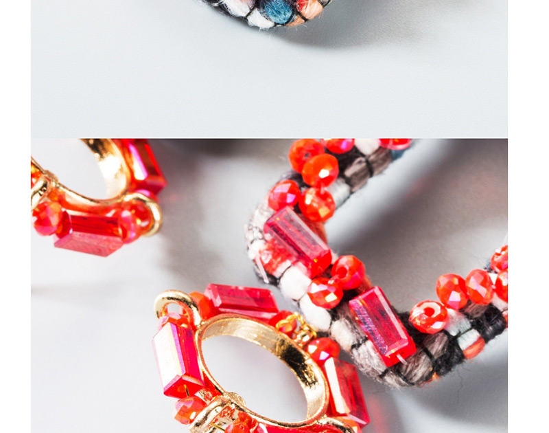 Fashion Red Ring Geometry Bead Earrings,Drop Earrings