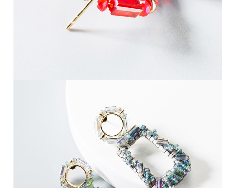 Fashion Blue Ring Geometry Bead Earrings,Drop Earrings