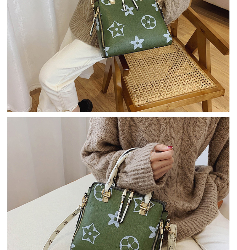 Fashion Green Printed Crossbody Shoulder Tote,Handbags