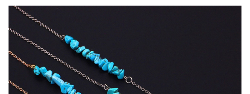 Fashion Silver Chain Natural Turquoise Beads Non-slip Glasses Chain,Sunglasses Chain