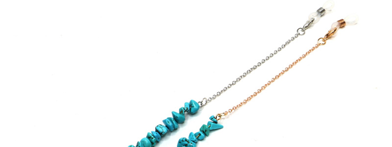 Fashion Gold Chain Natural Turquoise Beads Non-slip Glasses Chain,Sunglasses Chain