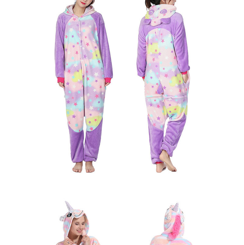 Fashion Bronzing Tianma Flannel Cartoon Animal One-piece Pajamas,Cartoon Pajama