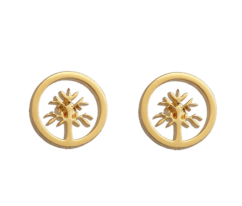 Fashion Human Gold Stainless Steel Geometric Pattern Earrings,Earrings