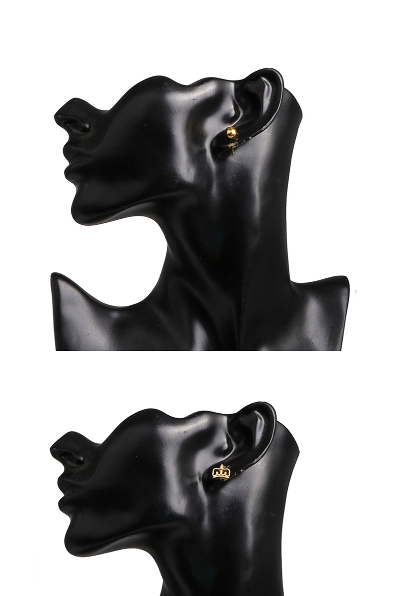 Fashion Peas Gold Stainless Steel Geometric Pattern Earrings,Earrings