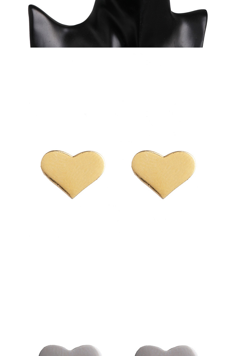 Fashion Couple Gold Stainless Steel Geometric Pattern Earrings,Earrings