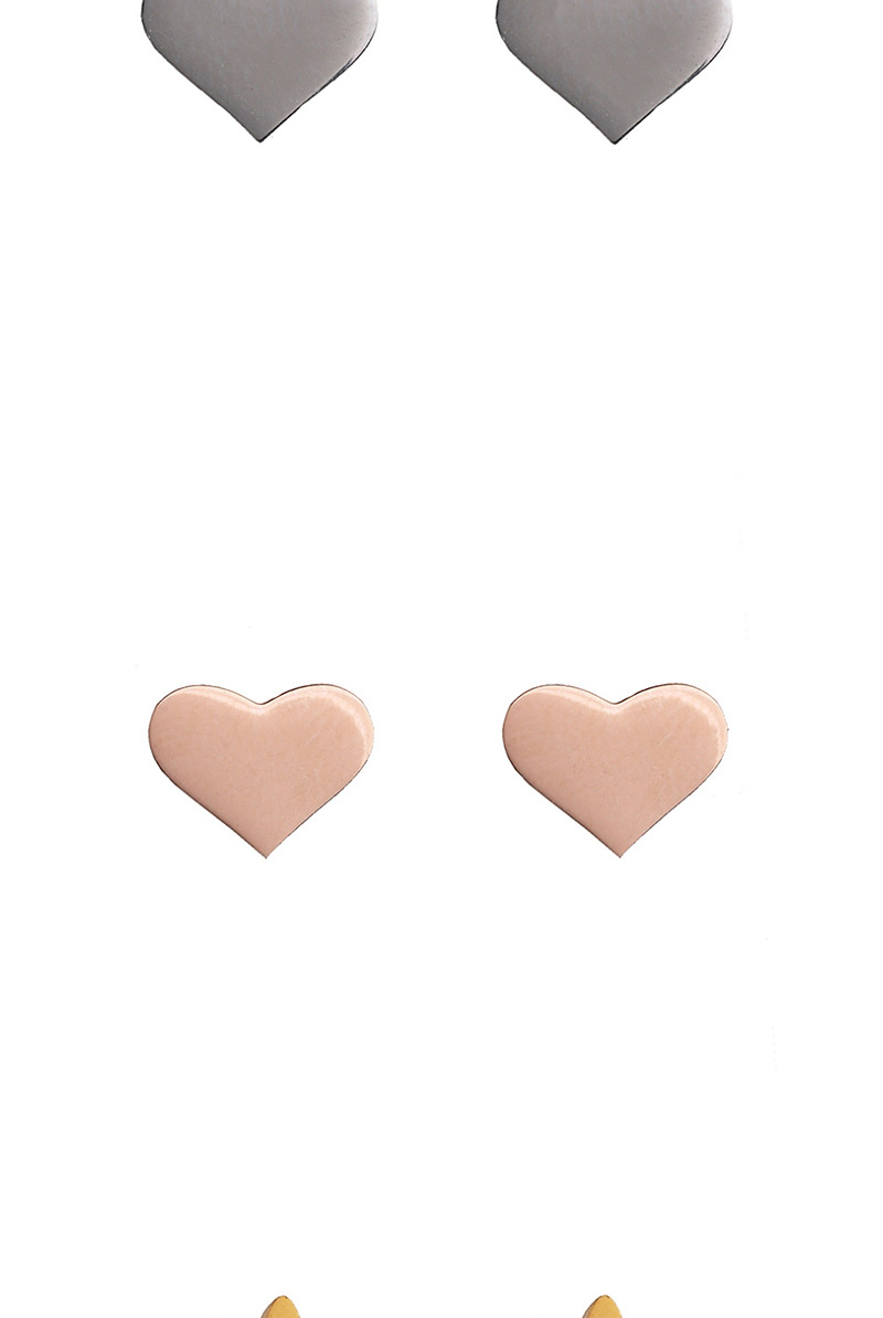 Fashion Couple Gold Stainless Steel Geometric Pattern Earrings,Earrings