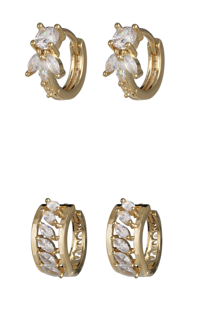 Fashion Gold Copper Micro-inlaid Zircon Full Diamond Earrings,Hoop Earrings