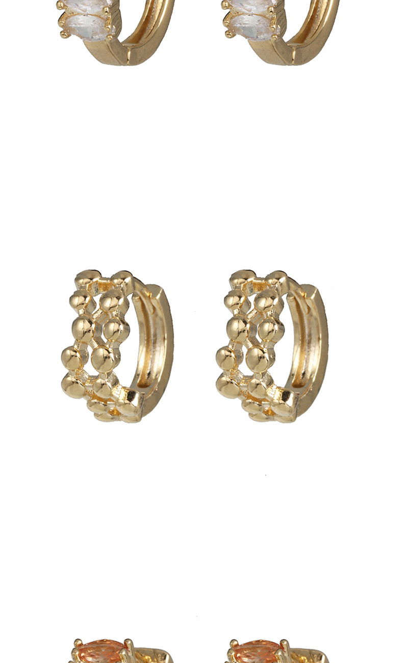 Fashion Gold Copper Micro-inlaid Zircon Full Diamond Earrings,Hoop Earrings