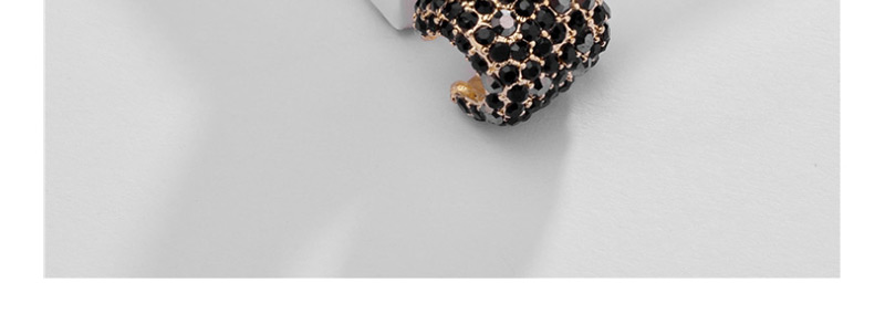 Fashion Black Copper Gemstone Diamond  Silver Stud Earrings,Hoop Earrings