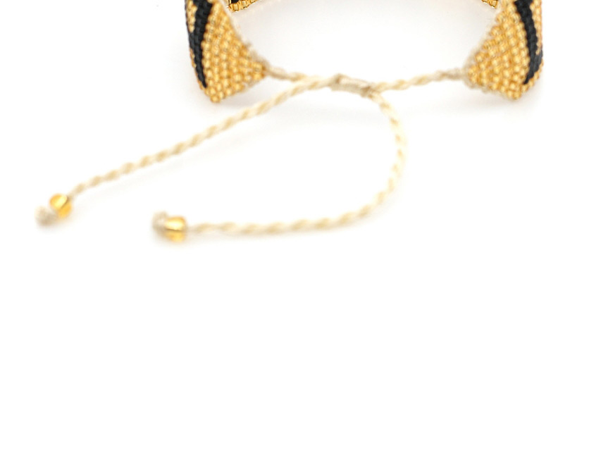 Fashion Gold + Black Letter Chingonrfeministrmgb Rice Beads Woven Bracelet,Beaded Bracelet