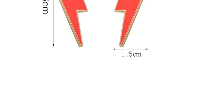 Fashion Red Gold-plated Lightning Earrings,Stud Earrings