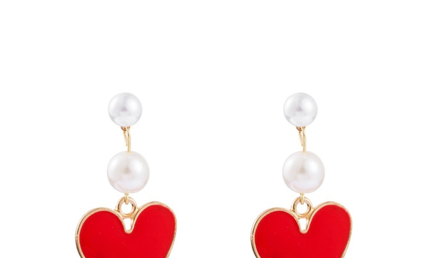 Fashion Red Love Pearl Earrings,Drop Earrings