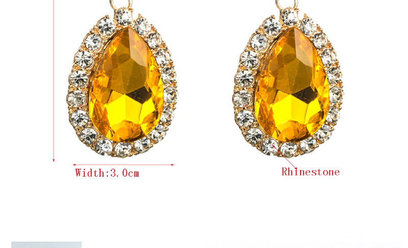 Fashion Gold Acrylic Drop-shaped Alloy Diamond Earrings,Drop Earrings